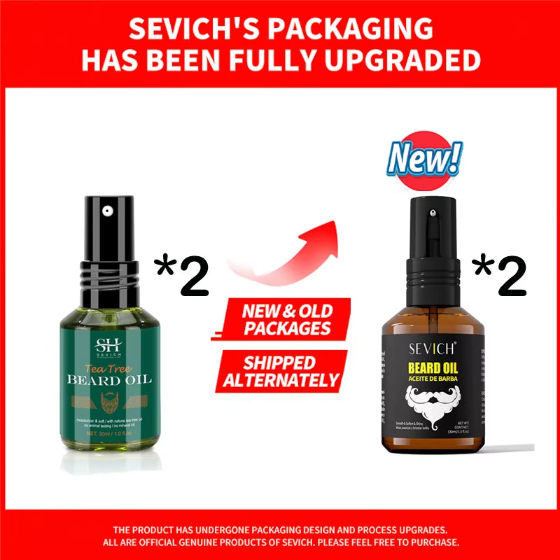 SEVICH Growth Beard Oil for Men Moisturizing Styling Trim Care Thicker Promote Beard Regrowth Strengthen Shine Soften Beard Oil
