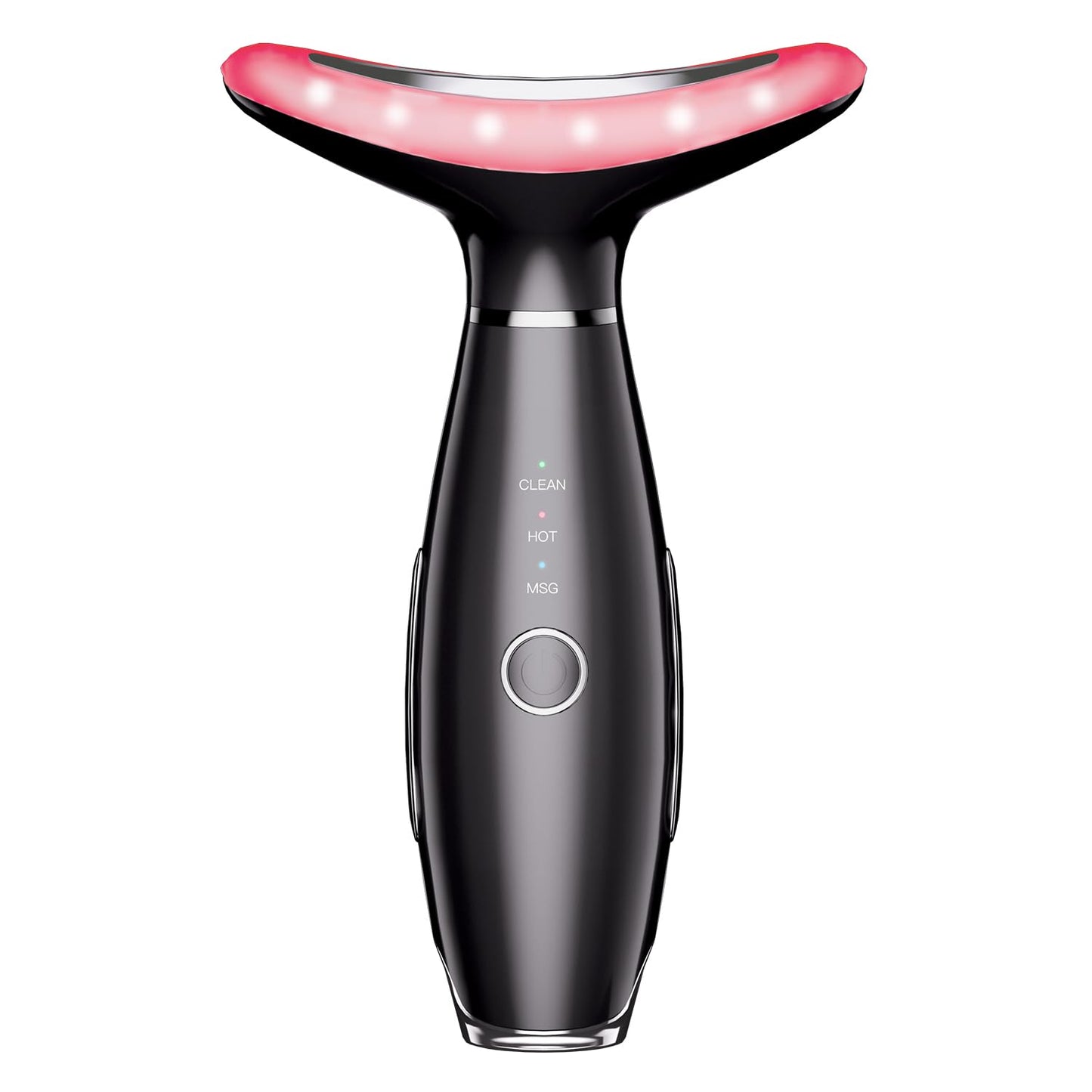 Neck Face Beauty Device, Vibration Face Massager, 3 in 1 Face Sculpting Tool Facial Massager for Double Chin, Thermals and Skin Care(Black)