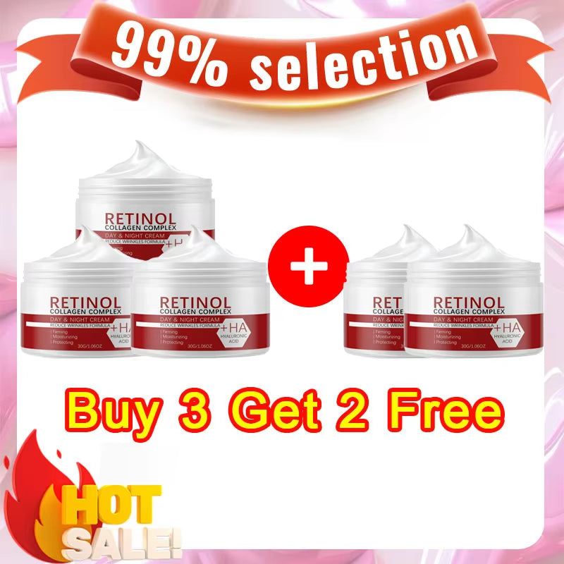 Face Body Whitening Cream Retinol Collagen Hyaluronic Acid 3In1 Remove Dark Spots Eliminate Melanin Dispel Acne Lighten the Skin