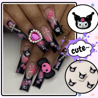 40 PCS Kawaii Nail Charms Kitty Nail Decorations for Nail Art Supplies 3D Flatback Resin Charms for Acrylic Nails Cartoon Kitty Jewels Cute DIY Nail Accessories