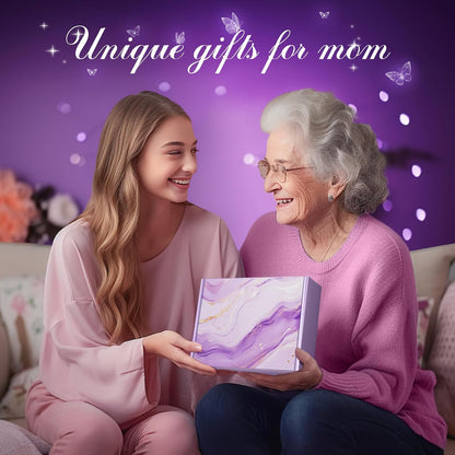 Eletorot Christmas Gifts for Mom from Daughter Son: Relaxing Spa Gift Basket Set with Butterfly Acrylic Keepsake, Unique Birthday Present for Wife Grandma Her Friend Sister, Mothers Day, Thanksgiving