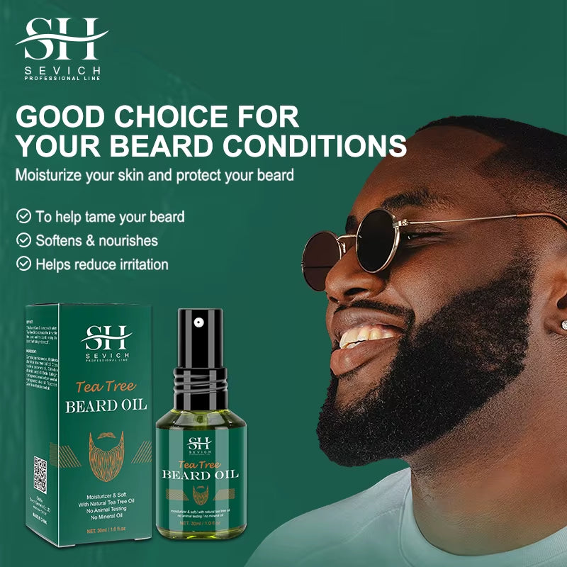 SEVICH Growth Beard Oil for Men Moisturizing Styling Trim Care Thicker Promote Beard Regrowth Strengthen Shine Soften Beard Oil
