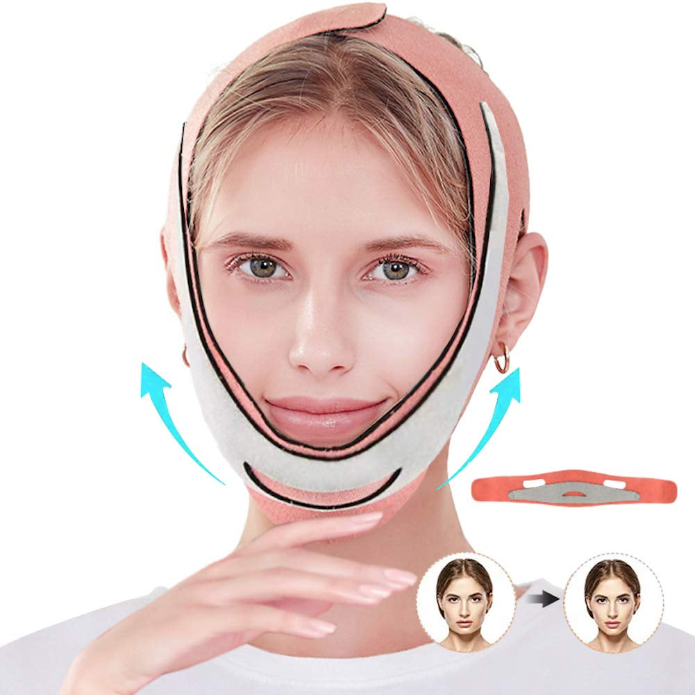 Double Chin Reducer,Halloween Valentines V Line Mask for Women, Gifts for Mom, White Elephant Travel Essentials,Double Chin Eliminator with Chin Strap -Face Lift Belt,Prevent Sagging,V Shaped Slimming