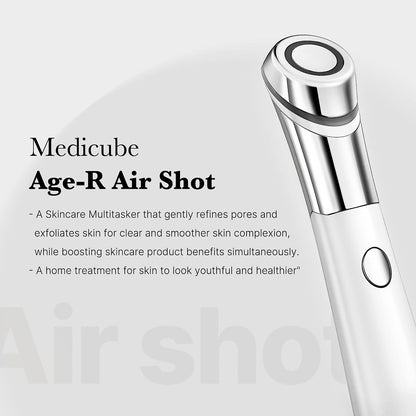 Age-R ATS Air Shot - Microneedling Pore Tightening Skin Care Device for Enhanced Absorption, Pore Refinement, and Smoother Skin Texture - Exfoliation, Skin Rejuvenation - Korean Skin Care