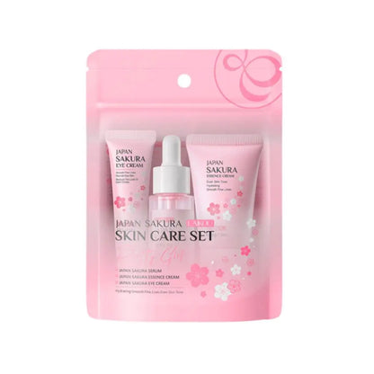 Women 3Pcs Kit Sakura Skin Care Sets Face Cream Face Essence Eye Serum Face Skin Care Set Product Gift Box
