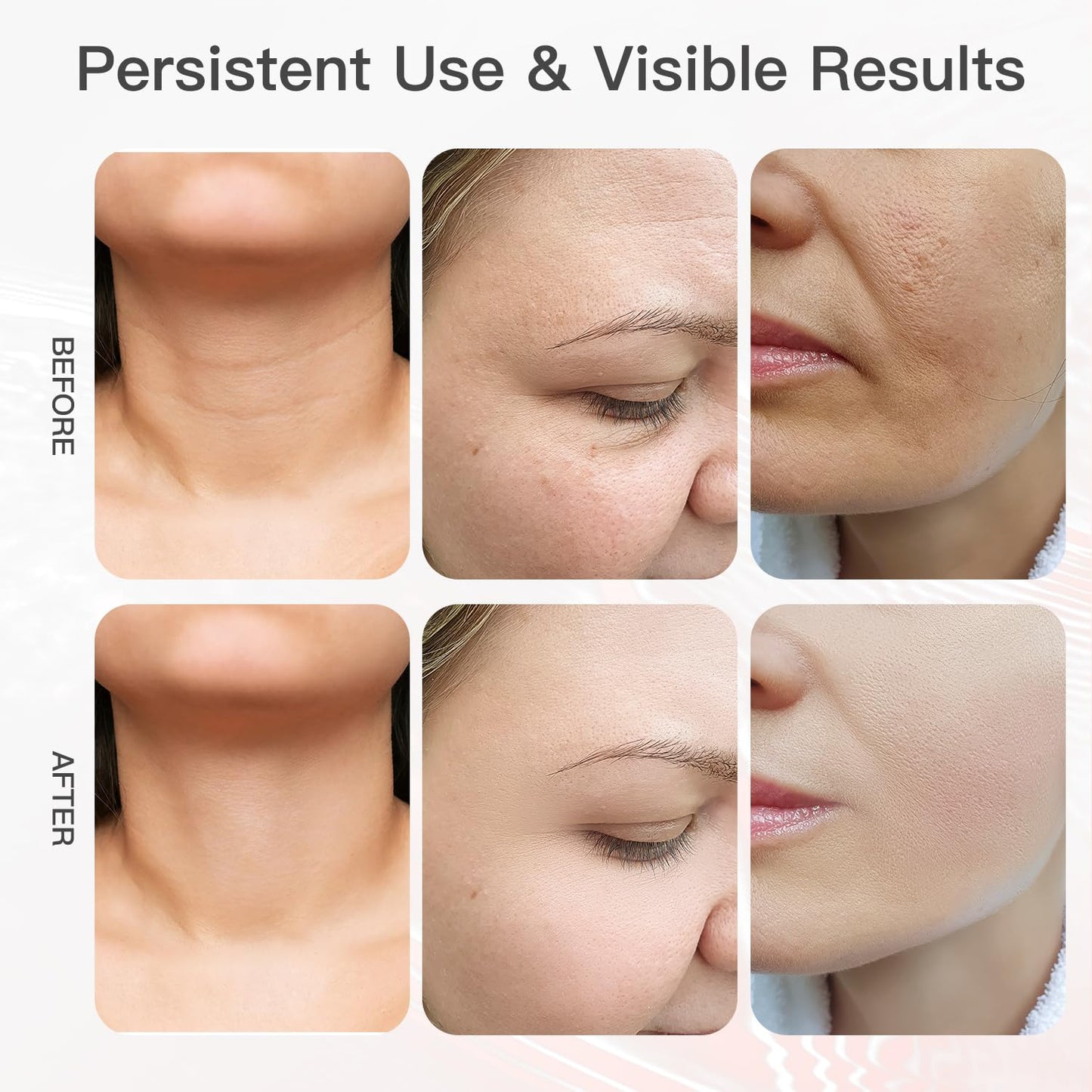 Neck Face Beauty Device, Vibration Face Massager, 3 in 1 Face Sculpting Tool Facial Massager for Double Chin, Thermals and Skin Care（Black）