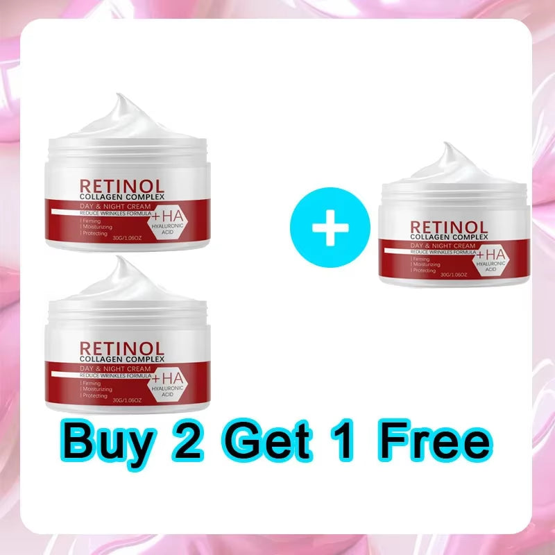 Face Body Whitening Cream Retinol Collagen Hyaluronic Acid 3In1 Remove Dark Spots Eliminate Melanin Dispel Acne Lighten the Skin