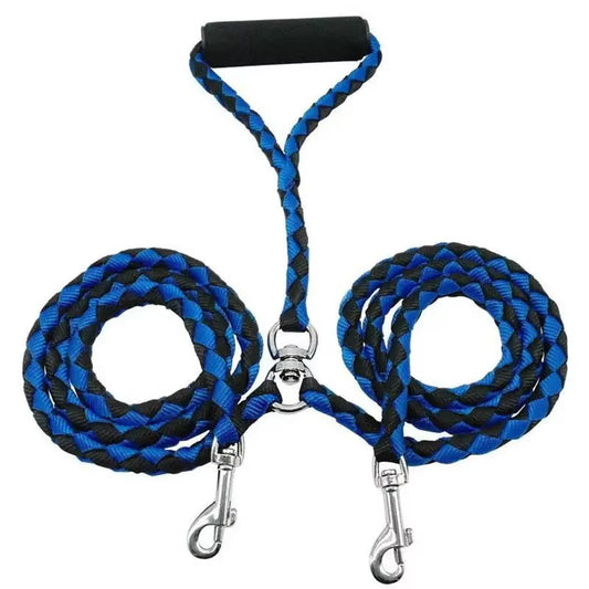 Pet Double High-Quality Traction Rope for Dogs Leashes for 2 Dogs Convenient and Durable Leads
